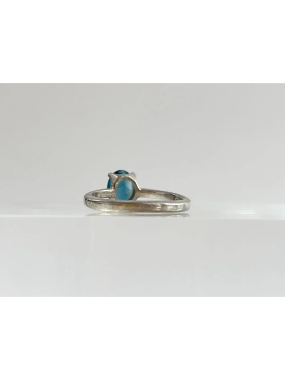 Kyanite Oval Cut Gemstone Minimalist Sterling Silver 925 Vintage Ring - sz 7.5